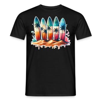 Surfing Surfers - Men's T-Shirt - black - Front - AI Model Male 178 light (178cm)