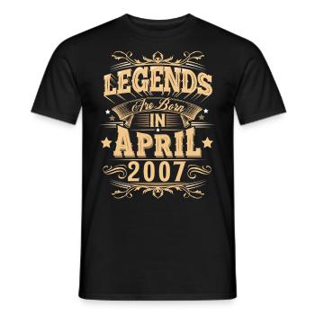 April 2007 Birthday Legend - Men's T-Shirt - black - Front - AI Model Male 178 light (178cm)