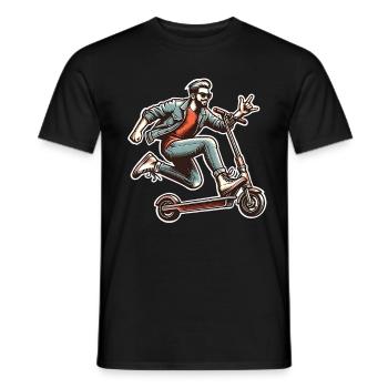 Tretroller E-Scooter E-Roller - Männer T-Shirt - Schwarz - Vorne - AI Model Male 178 light (178cm)