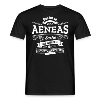 AENEAS, DER KATALYSATOR FÜR DEINEN ERFOLG - Männer T-Shirt - Schwarz - Vorne - AI Model Male 178 light (178cm)