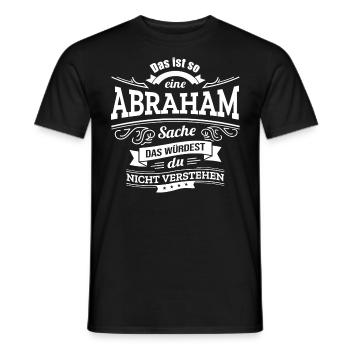 ABRAHAM, DER KATALYSATOR FÜR DEINEN ERFOLG - Männer T-Shirt - Schwarz - Vorne - AI Model Male 178 light (178cm)