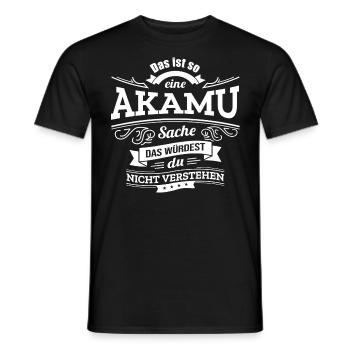 AKAMU, DER KATALYSATOR FÜR DEINEN ERFOLG - Männer T-Shirt - Schwarz - Vorne - AI Model Male 178 light (178cm)