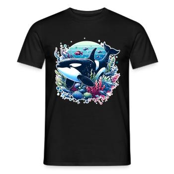 Orque Épaulard - T-shirt homme - noir - Devant - AI Model Male 178 light (178cm)