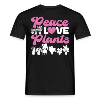 Amoureux des plantes Jardinière Fille Paix - T-shirt homme - noir - Devant - AI Model Male 178 light (178cm)