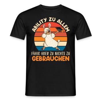 Abitur ABILITY ZU ALLEM FÄHIG Lustiges - Männer T-Shirt - Schwarz - Vorne - AI Model Male 178 light (178cm)