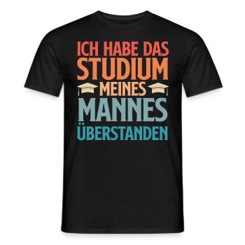 Doktortitel HABE DAS STUDIUM MEINES MANNES - Männer T-Shirt - Schwarz - Vorne - AI Model Male 178 light (178cm)