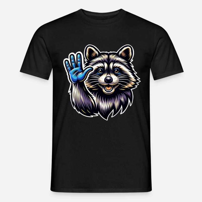 Waschbär - Männer T-Shirt - Schwarz