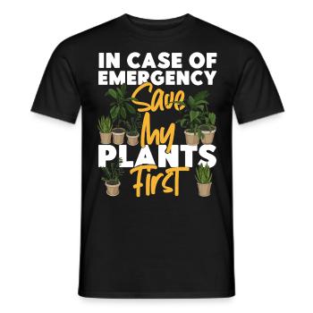 Plant Lover Gardening In Case Of - Men's T-Shirt - black - Front - AI Model Male 178 light (178cm)