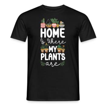 Plant Lover Gardening Home Is - Men's T-Shirt - black - Front - AI Model Male 178 light (178cm)