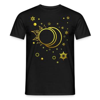 Sun, Moon and Stars Spiritual Astrology - Men's T-Shirt - black - Front - AI Model Male 178 light (178cm)