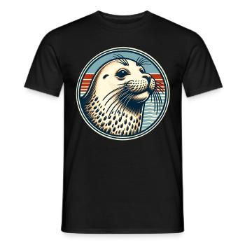 Seal seal - Men's T-Shirt - black - Front - AI Model Male 178 light (178cm)