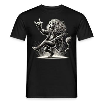 Rocking Lion – Sauvage et bruyant - T-shirt homme - noir - Devant - AI Model Male 178 light (178cm)