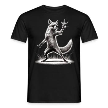Rock Fox – Cool and Wild - Men's T-Shirt - black - Front - AI Model Male 178 light (178cm)