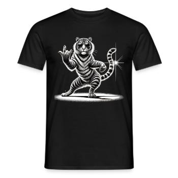 Rockiger Tiger – Wild & Cool - Männer T-Shirt - Schwarz - Vorne - AI Model Male 178 light (178cm)