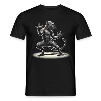 Rock-Panther – Métal et puissance - T-shirt homme - noir - Devant - AI Model Male 178 light (178cm)