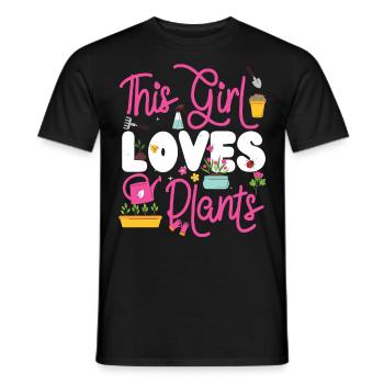 Amateur de plantes jardinière fille ceci - T-shirt homme - noir - Devant - AI Model Male 178 light (178cm)