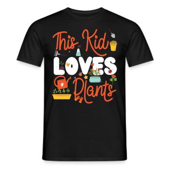 Plant Lover Gardening Kid This Kid - Men's T-Shirt - black - Front - AI Model Male 178 light (178cm)