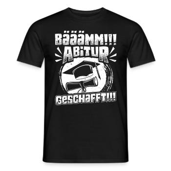 ABITUR GESCHAFFT!! Abi Geschafft Lustiges - Männer T-Shirt - Schwarz - Vorne - AI Model Male 178 light (178cm)