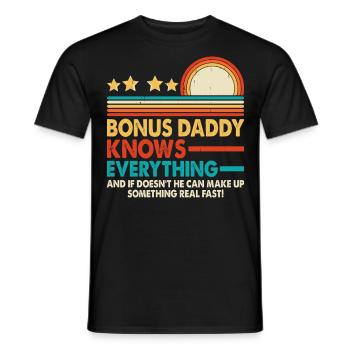 Bonus Dad - Men's T-Shirt - black - Front - AI Model Male 178 light (178cm)