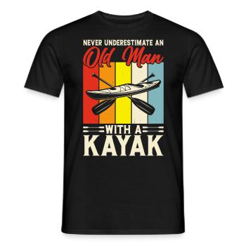 Kayak Kayaking Paddling Kayaker Female Kayaker - Men's T-Shirt - black - Front - AI Model Male 178 light (178cm)