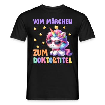 Dissertation VOM MÄRCHEN ZUM DOKTORTITEL Lustig - Männer T-Shirt - Schwarz - Vorne - AI Model Male 178 light (178cm)