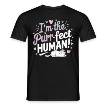 I'm the Purr-fect Human – Cats T-Shirt - Men's T-Shirt - black - Front - AI Model Male 178 light (178cm)