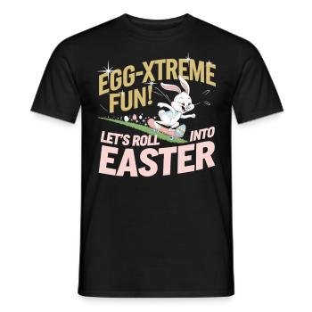 Funny Skater Bunny – Idée cadeau de Pâques - T-shirt homme - noir - Devant - AI Model Male 178 light (178cm)