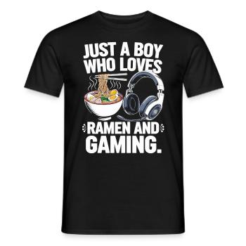 Gaming & Ramen – Perfektes Zocker-Motiv - Männer T-Shirt - Schwarz - Vorne - AI Model Male 178 light (178cm)
