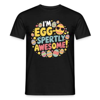 Ich bin eier-weise großartig – Lustiges Ostershirt - Männer T-Shirt - Schwarz - Vorne - AI Model Male 178 light (178cm)