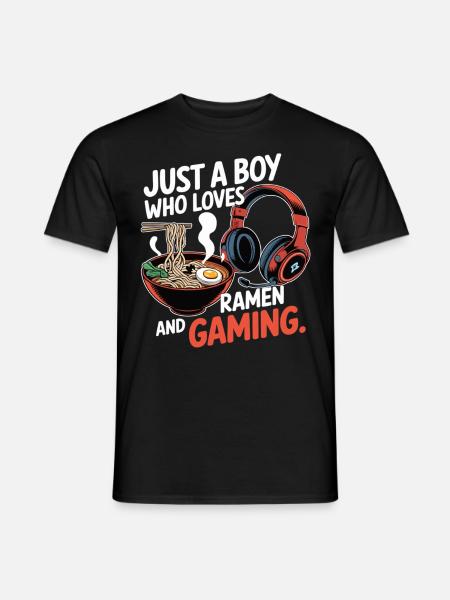 Gaming & Ramen – Gaming med smag - Mænd T-shirt - sort