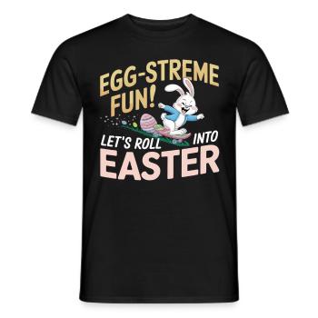 Skateboard-Hase – Cooles Osterdesign - Männer T-Shirt - Schwarz - Vorne - AI Model Male 178 light (178cm)