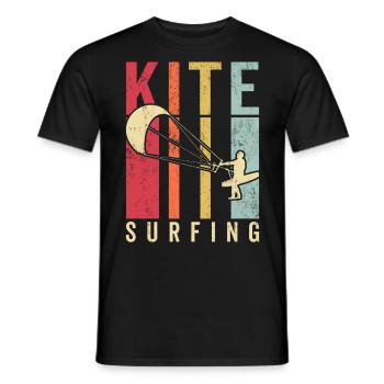 Kitesurfer Kiteboard Kitesurfing Kitesurf - Men's T-Shirt - black - Front - AI Model Male 178 light (178cm)