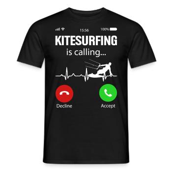 Kitesurfer Kiteboard Kitesurfen Kitesurf - Männer T-Shirt - Schwarz - Vorne - AI Model Male 178 light (178cm)
