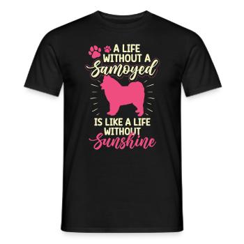 Samoyède Samoyède La vie sans Samoyède - T-shirt homme - noir - Devant - AI Model Male 178 light (178cm)