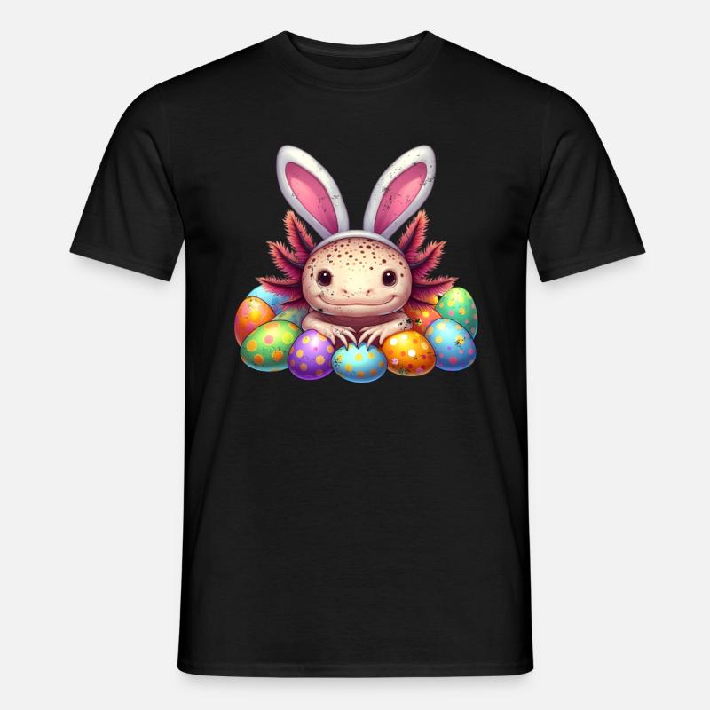 Easter Axolotl - Happy Easter - Men's T-Shirt - black