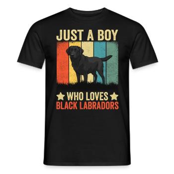 Just A Boy Who Loves Black Labradors - Männer T-Shirt - Schwarz - Vorne - AI Model Male 178 light (178cm)