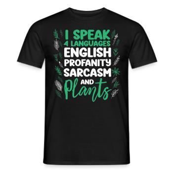 Amateur de plantes Jardinage Je parle 4 - T-shirt homme - noir - Devant - AI Model Male 178 light (178cm)