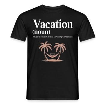 Urlaub (nom) – détente avec des e-mails professionnels - T-shirt homme - noir - Devant - AI Model Male 178 light (178cm)