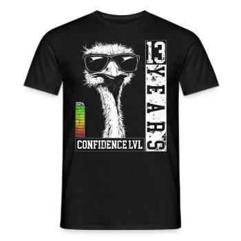 13 Jahre Geburtstag Teenager Strauß Vogel Geschenk - Männer T-Shirt - Schwarz - Vorne - AI Model Male 178 light (178cm)