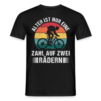 Opa ALTER IST NUR EINE ZAHL AUF ZWEI RÄDERN Lustig - Männer T-Shirt - Schwarz - Vorne - AI Model Male 178 light (178cm)