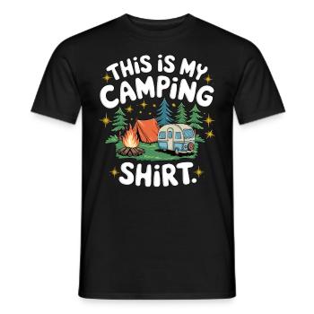 C’est ma chemise de camping - T-shirt homme - noir - Devant - AI Model Male 178 light (178cm)