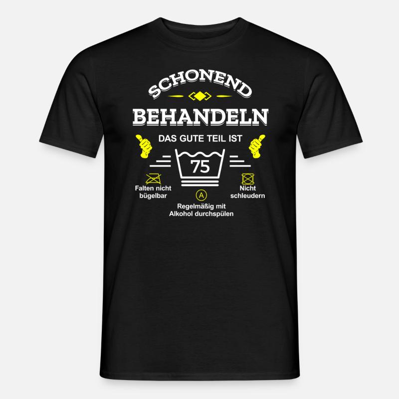 HANDLE MIT SORGFALT – 75 JAHRE PERFEKTION - Männer T-Shirt - Schwarz