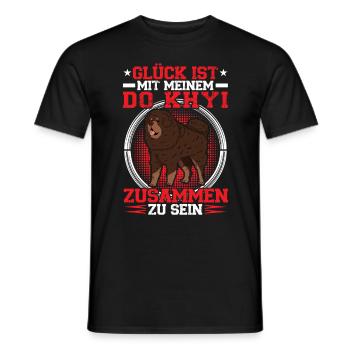 At my Do Khyi his Tibetan mastiff Tibetan Mastiff - Men's T-Shirt - black - Front - AI Model Male 178 light (178cm)