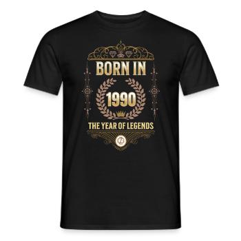 Geboren 1990 – Das Jahr der Legenden Geschenkidee - Männer T-Shirt - Schwarz - Vorne - AI Model Male 178 light (178cm)