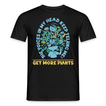 Plantenliefhebber Tuinieren De Stemmen - Heren T-shirt - zwart - Voor - AI Model Male 178 light (178cm)
