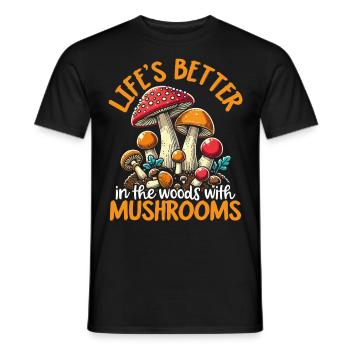 Pilzsammler Pilzsucher Pilze Sammeln Pilzsucher - Männer T-Shirt - Schwarz - Vorne - AI Model Male 178 light (178cm)