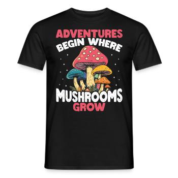 Pilzsammler Pilzsucher Pilze Sammeln Pilzsucher - Männer T-Shirt - Schwarz - Vorne - AI Model Male 178 light (178cm)