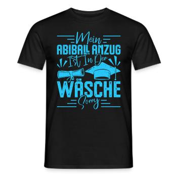 Abitur MEIN ABIBALL ANZUG IST IN DER WÄSCHE Lustig - Männer T-Shirt - Schwarz - Vorne - AI Model Male 178 light (178cm)