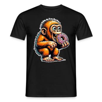 Donut de Néandertal - T-shirt homme - noir - Devant - AI Model Male 178 light (178cm)