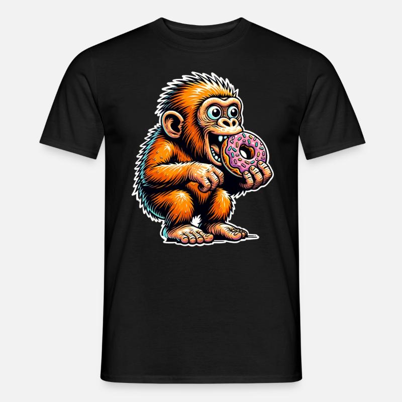 Neandertaler Donut - Männer T-Shirt - Schwarz